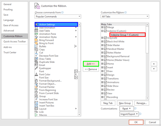 Custom group selected Custom group selected