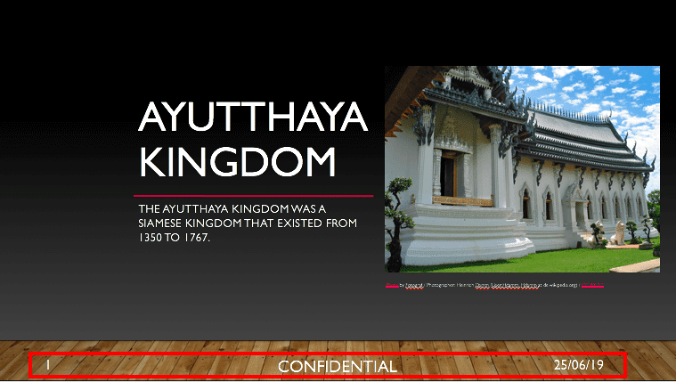 Footer in PowerPoint