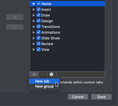New tab option