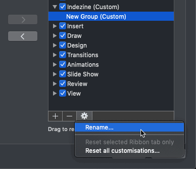 Rename the new group