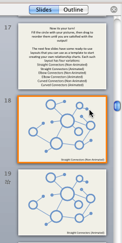 Slide selected within the Slides pane Slide selected within the Slides pane