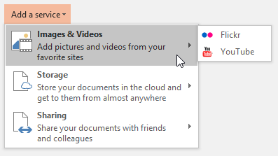 Images & Videos sub-menu Images & Videos sub-menu