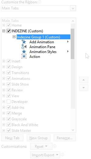 More command added within custom group