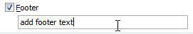 Add footer text