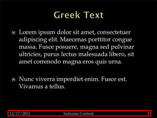 Footer in PowerPoint