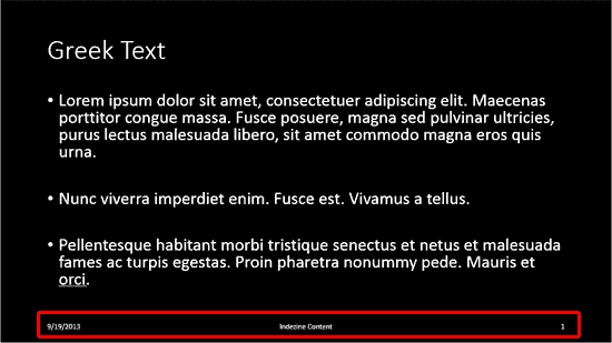 Footer in PowerPoint