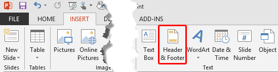Header & Footer button
