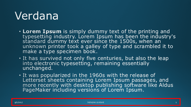 Footer in PowerPoint Footer in PowerPoint