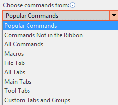 List of other command categories