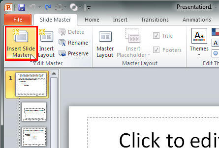 Insert Slide Master button