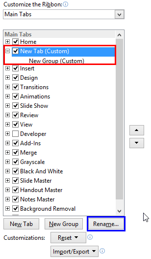 New custom tab added