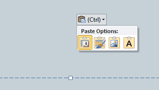 Paste Options button Paste Options button