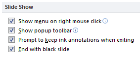 Slide Show options Slide Show options