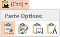 Paste Options button Paste Options button