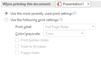 When printing this document When printing this document