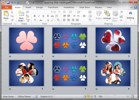Slides within Slide Sorter view