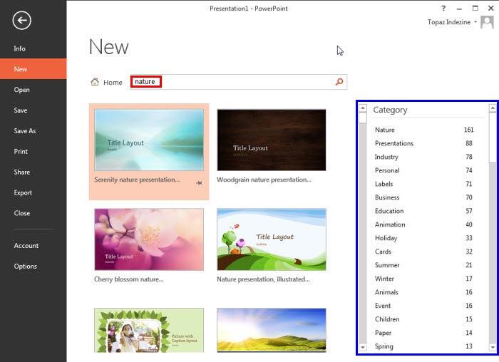Result of searched keyword
