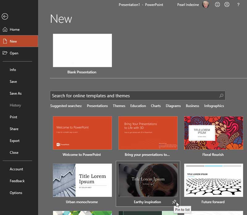 Pin template or Theme
