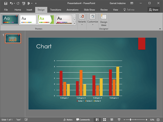 Standard size slide changed to Widescreen size