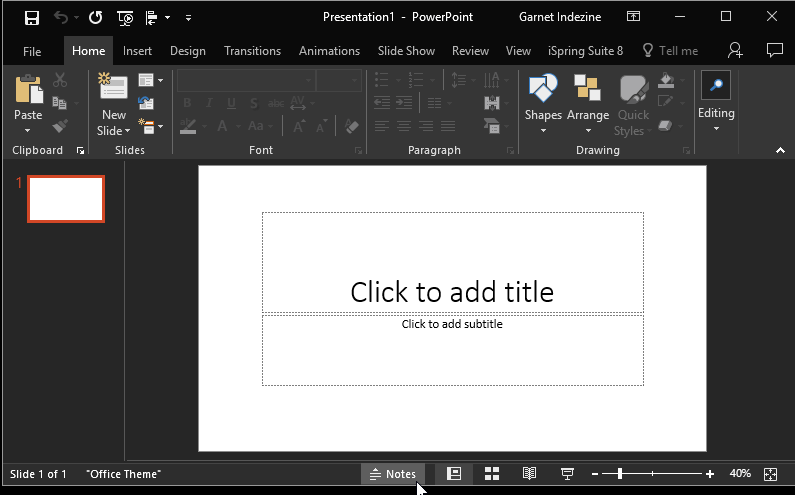 Interface color changed to Black