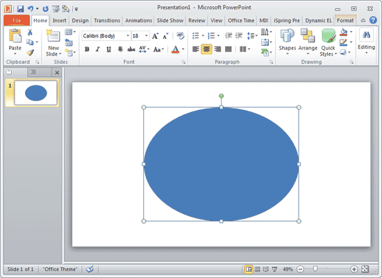 Slide ratio changed to widescreen