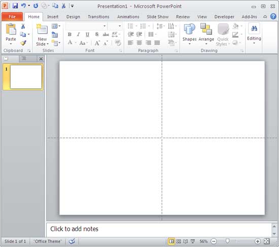 Slide with a changed slide Layout