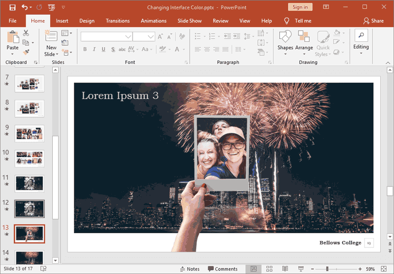 PowerPoint 2019 interface