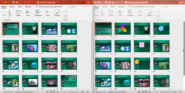 Presentations in Slide Sorter view Presentations in Slide Sorter view