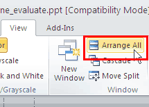 Arrange All lets you view presentations side by side