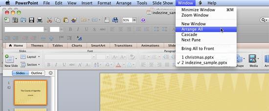 Arrange All option within the Window menu