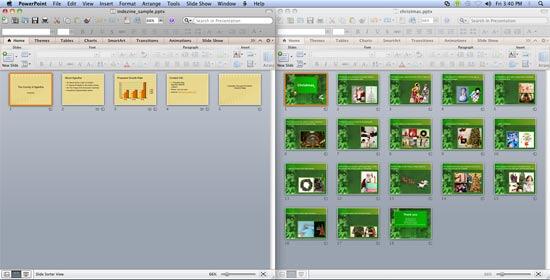 Presentations in Slide Sorter view