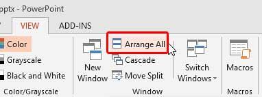 Arrange All button Arrange All button