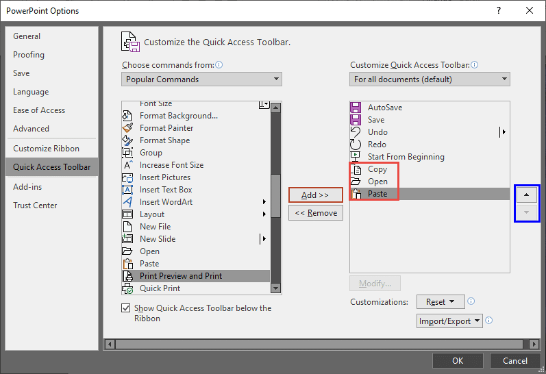 Commands added to the QAT Commands added to the QAT