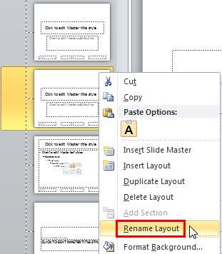 Rename Layout option to be selected