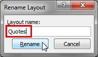 Rename Layout window
