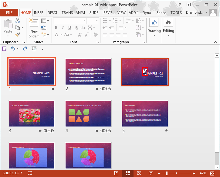Ctrl+drag the slides to duplicate in Slide Sorter view