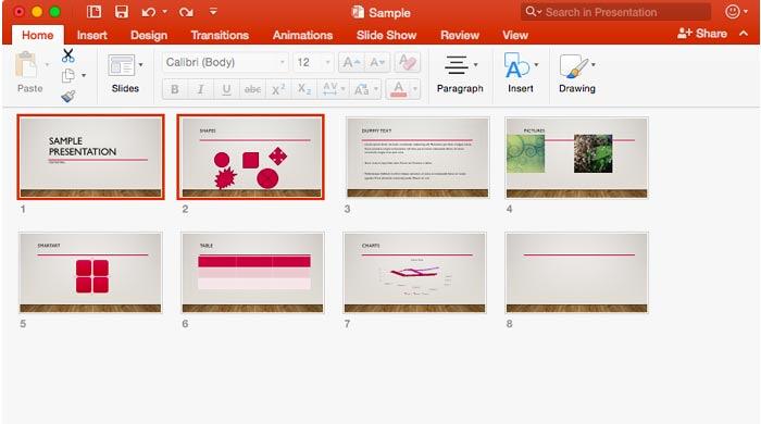 Slides to be duplicated selected within the Slide Sorter view