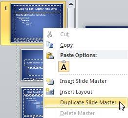 Duplicate Slide Master option selected