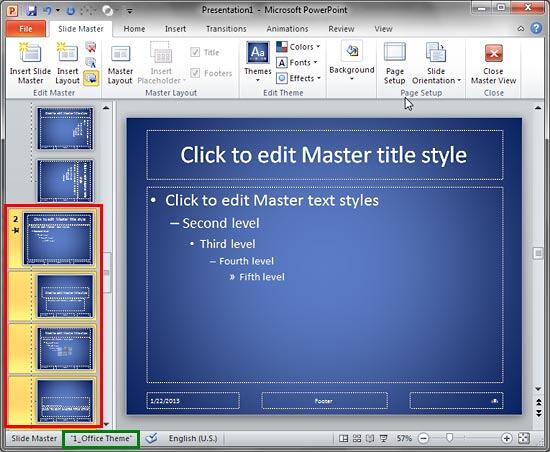 Duplicate copy of Slide Master created