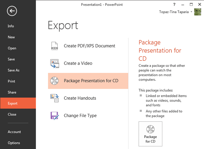Package Presentation for CD option Package Presentation for CD option