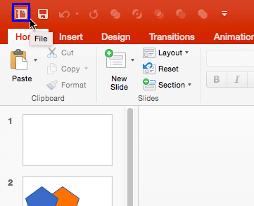 File icon in QAT File icon in QAT