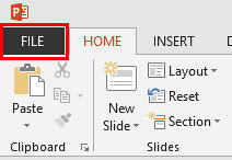 File Menu in PowerPoint 2013 File Menu in PowerPoint 2013