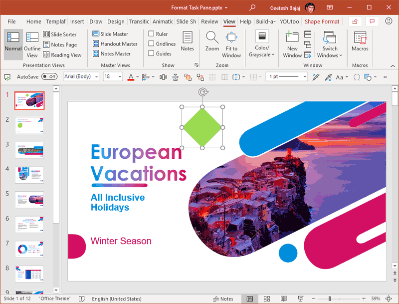 Slide with shape Slide with shape