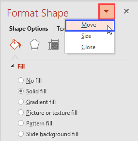 Move Format Task pane Move Format Task pane