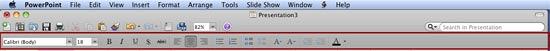 Formatting Toolbar in PowerPoint 2011