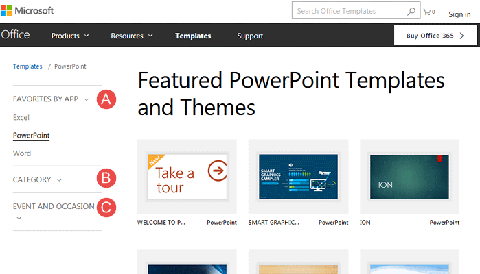 Templates and Themes on Office.com