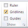 Gridlines check box selected