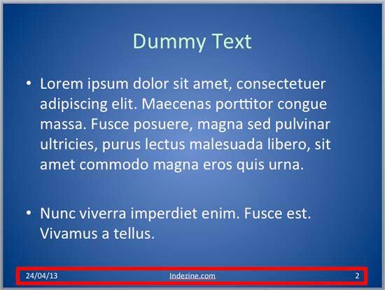 Footer in PowerPoint