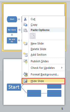 Right-click and hide slides Right-click and hide slides