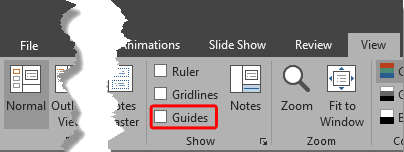 Guides check-box not selected Guides check-box not selected